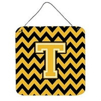 6x6 Caroline's Treasures CJ1053-TDS66 Letter T Chevron Black and Gold Wall or Door Hanging Prints Multicolor 6x6 Caroline's Treasures CJ1053-TDS66 Letter T Chevron Black and Gold Wall or Door Hanging Prints Multicolor